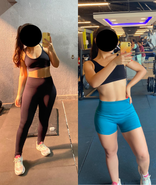 Transformação da paciente Ana Clara – perdeu 6kg em 6 meses com acompanhamento nutricional